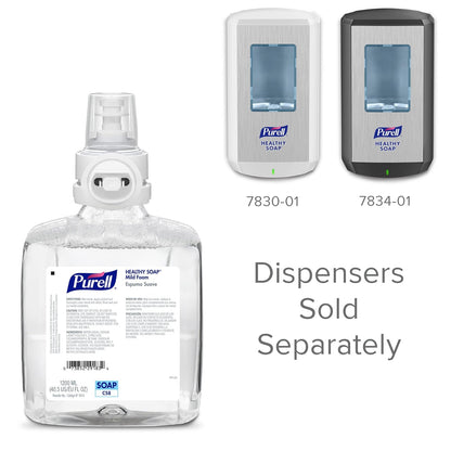 PURELL Brand Healthy Jabón de espuma suave, 1200 ml de repuesto de jabón de manos para dispensador de jabón sin contacto PURELL CS8 (paquete de 2) – 7874-02