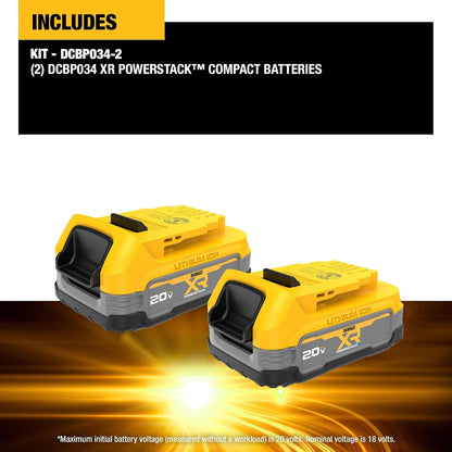 DEWALT - Batería de Iones de Litio de 20 V MAX POWERSTACK (DCBP034-2)