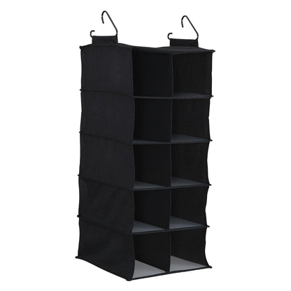 Household Essentials - Organizador de 10 Bolsillos para Colgar Zapatos con Ganchos - Negro