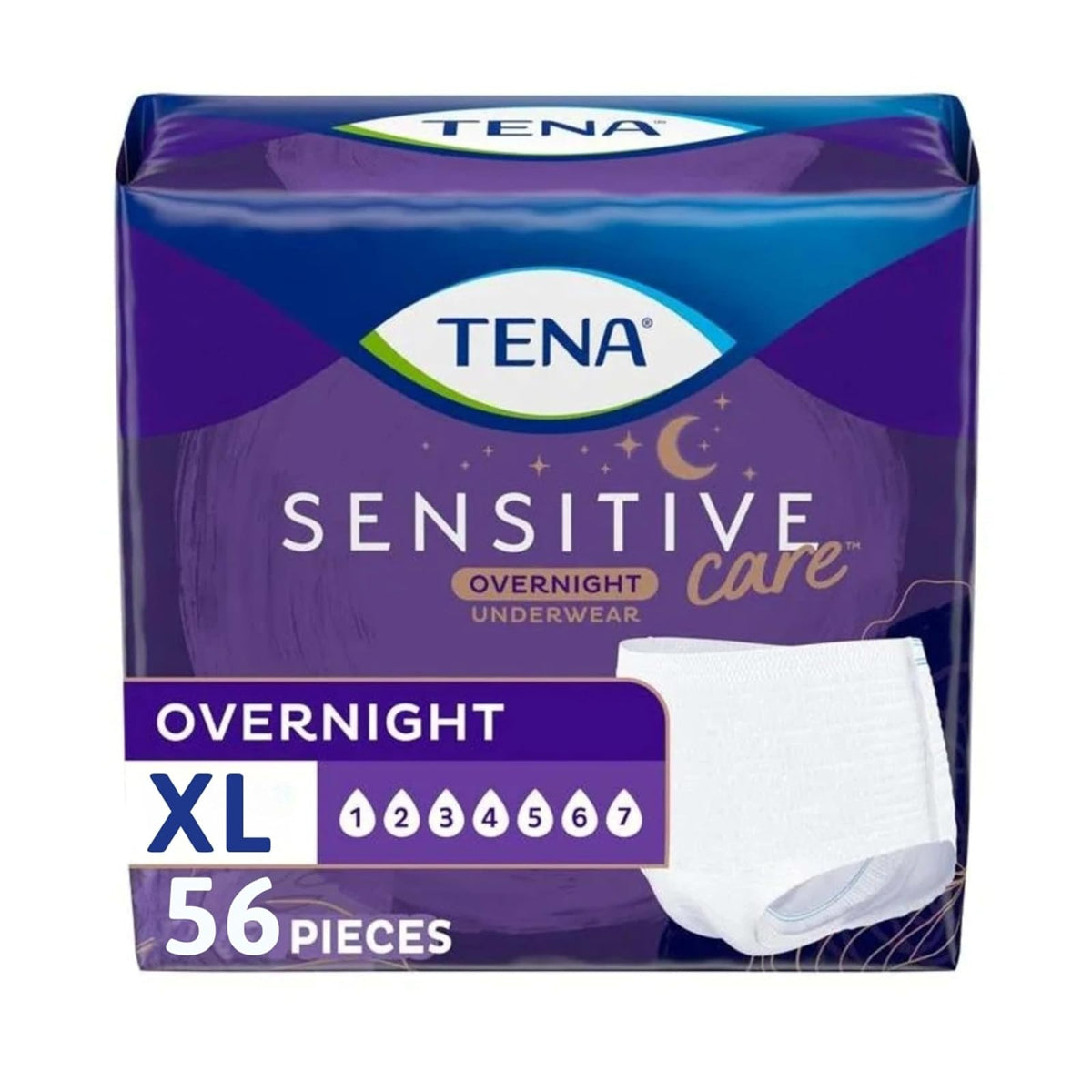 TENA Overnight Underwear, Large, 14 Count (Pack of 4)