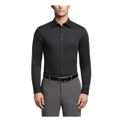 Calvin Klein Camisa de Vestir Ajuste Entallado para Hombre - 15.5cm Cuello 32cm-33cm Manga - Black