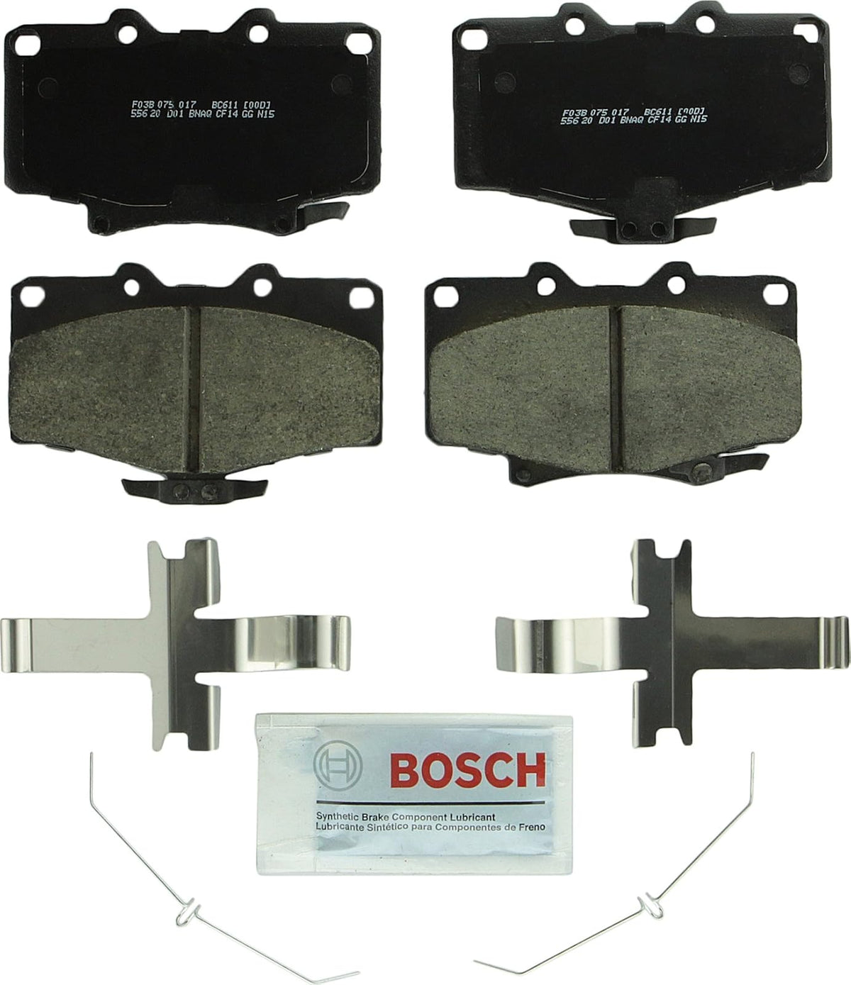 Bosch QuietCast Premium Pastillas de Freno Cerámicas - Frente - 611 - 600-699