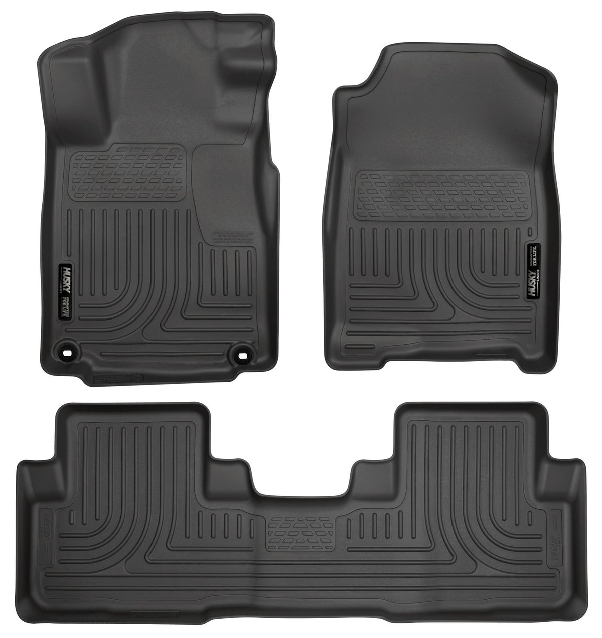Husky Liners Weatherbeater - Alfombrillas para Honda CR-V 2012-2014 | Fila Delantera y 2da, 3 Piezas, Color Negro - 98451