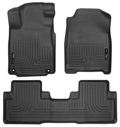 Husky Liners Weatherbeater - Alfombrillas para Honda CR-V 2012-2014 | Fila Delantera y 2da, 3 Piezas, Color Negro - 98451