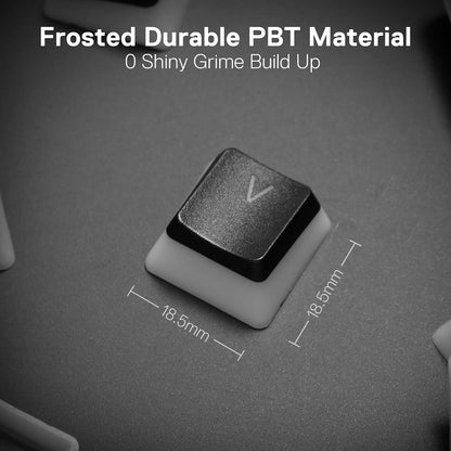 Redragon A130 - Teclas de pudín Negro, Juego de 104 Teclas estándar Doble PBT con Capa translúcida para Teclado mecánico, Perfil OEM, diseño ANSI en inglés (EE. UU.)