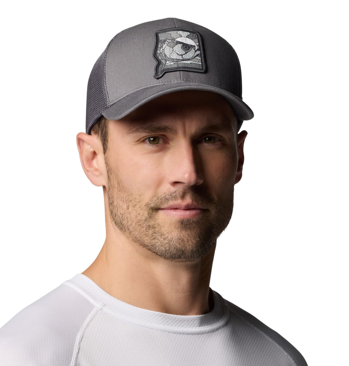 Columbia PFG Patch Mesh Ball Cap Tapa Unisex Adulto - G-XL - City Grey - Sunset Fish