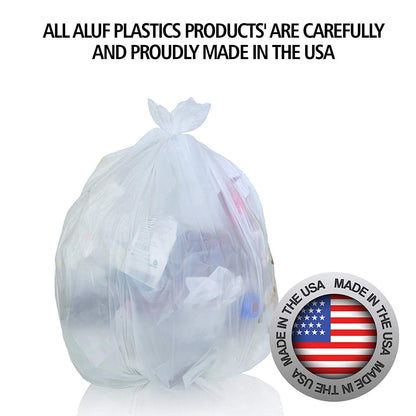 Aluf Plastics SCR-243306C Bolsas de basura de 12 a 16 galones (Paquete comercial de 1000 unidades) - Serie de reducción de fuente de alta densidad calibre de 6 micrones (equiv) - Diseñado para oficina, baño, papel, espuma de poliestireno