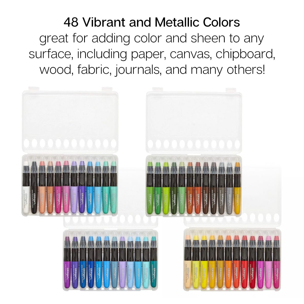 KINGART Juego de 48 lápices de colores únicos, varios colores
