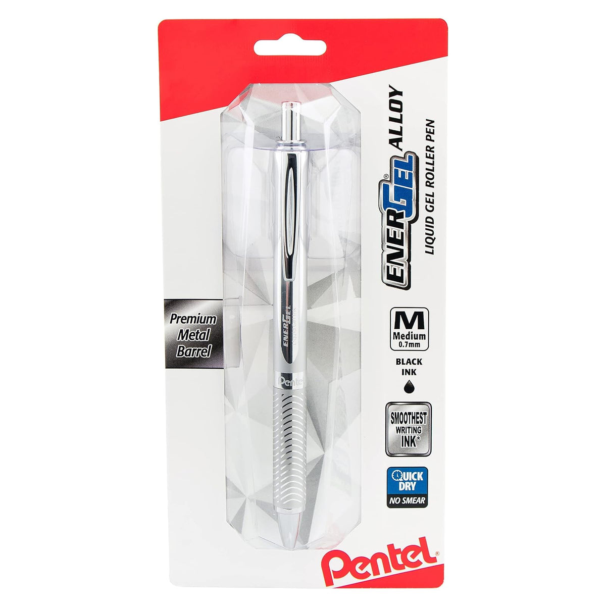 Pentel EnerGel Aleación RT Bolígrafo de Gel Líquido - Plateado