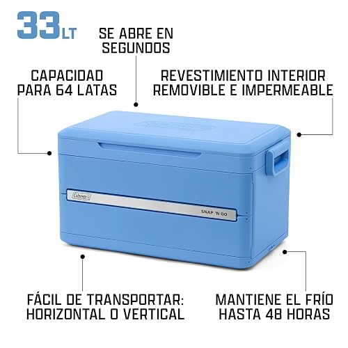 Coleman Hielera Plegable Snap 'N Go | Se Pliega a la Mitad para Ahorrar Espacio, Conserva el Hielo hasta 2 Días, Garantía de 3 Años