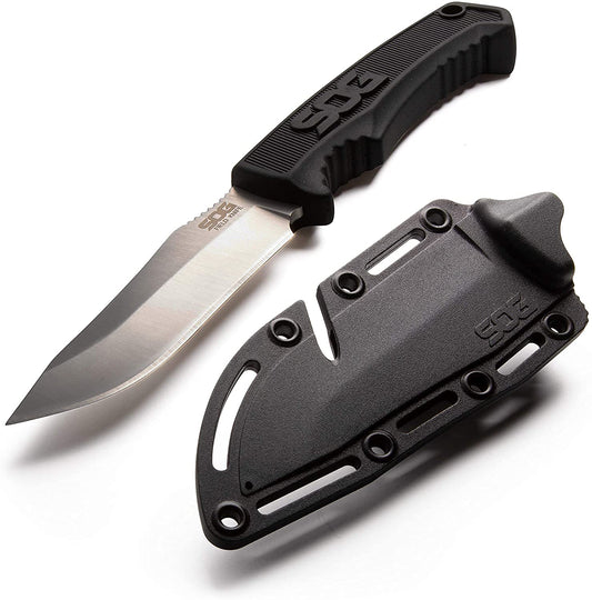 SOG - Cuchillo de supervivencia con vaina, cuchillo de campo de hoja fija, cuchillo táctico de 4 pulgadas y cuchillo de Bushcraft con hoja de cuchillo de caza de espiga completa (FK1001-CP)