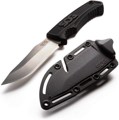 SOG - Cuchillo de supervivencia con vaina, cuchillo de campo de hoja fija, cuchillo táctico de 4 pulgadas y cuchillo de Bushcraft con hoja de cuchillo de caza de espiga completa (FK1001-CP)