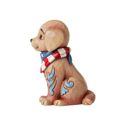 Enesco Jim Shore Heartwood Creek - Bandana patriótica para Cachorros, Figura en Miniatura, 3.5 Pulgadas, Multicolor