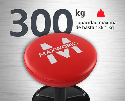 MaxWorks 80771 - Asiento de Rodillo neumático con Altura Ajustable, Capacidad de 300 Libras