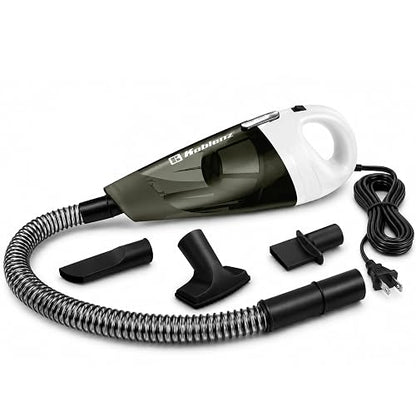 Koblenz Aspiradora de Mano para Auto con Manguera, 400W de Potencia, Manguera de 1m, 3 Accesorios, Aspiradora Portátil con Filtro Lavable, Cable de 3 Metros, Color Negro y Blanco HV-120 KG3 M