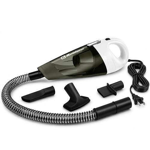 Koblenz Aspiradora de Mano para Auto con Manguera, 400W de Potencia, Manguera de 1m, 3 Accesorios, Aspiradora Portátil con Filtro Lavable, Cable de 3 Metros, Color Negro y Blanco HV-120 KG3 M