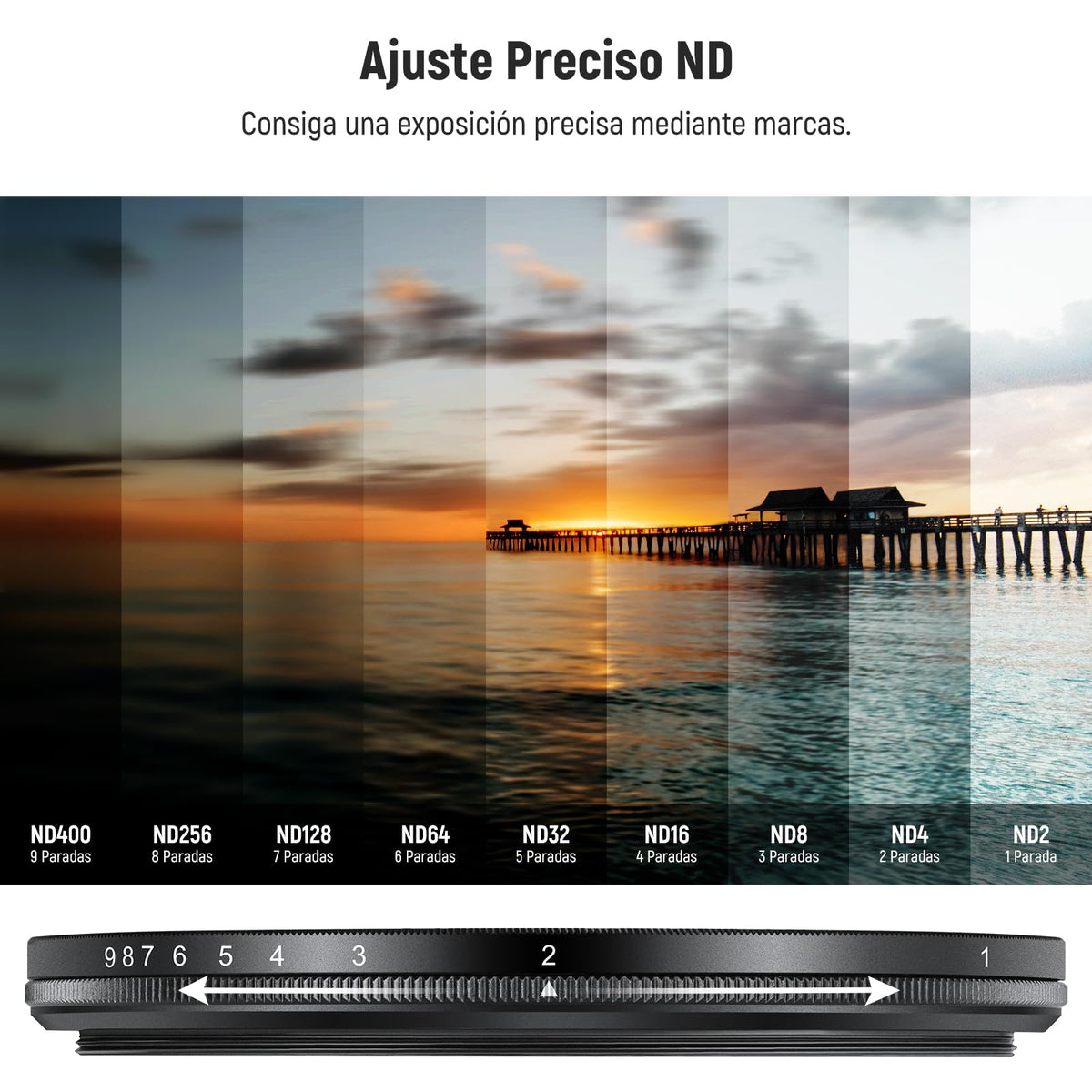 NEEWER 58mm Filtros ND Variable & Filtro Difusión Negra 1/4 Set, Paquete de 2 Vidrio Optico Multicapa Densidad Neutra ND2-400 & Filtro Efecto Cinematográfico Suave Ensueño para Lentes Cámara.