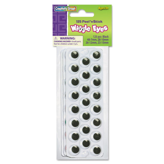 Creativity Street Peel & Stick Wiggle Eyes Black 137-Piece Assortec Sizes