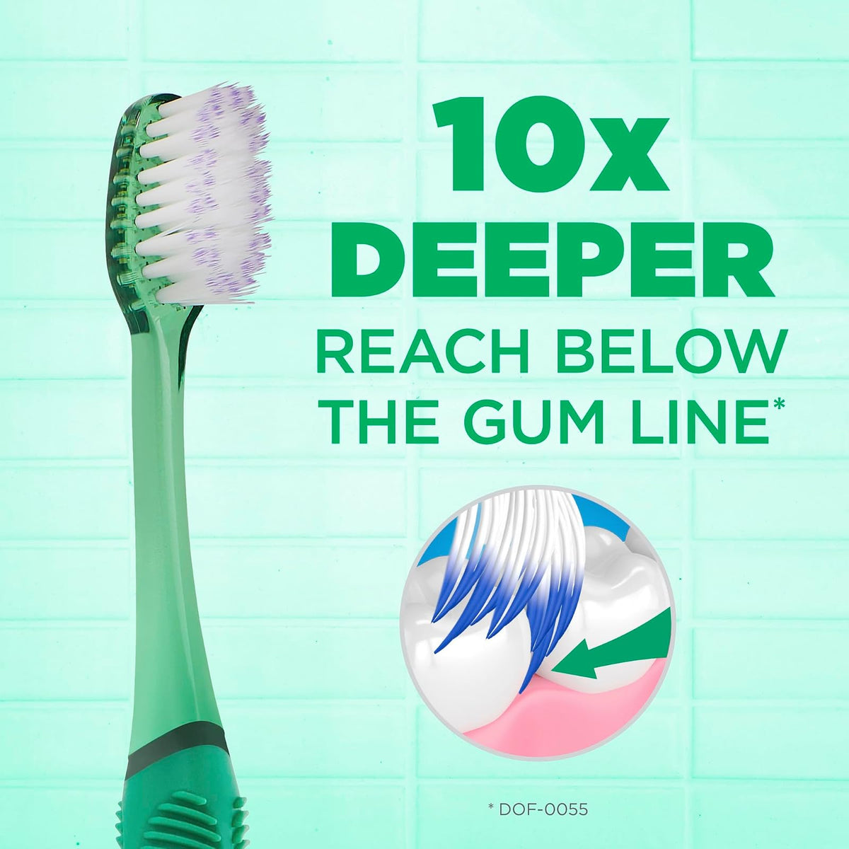 GUM Technique Deep Clean cepillo para polvo de dientes – Cabeza compacta, cepillos de dientes suaves para adultos con cerdas suaves sensibles, 1 unidad (paquete de 6)
