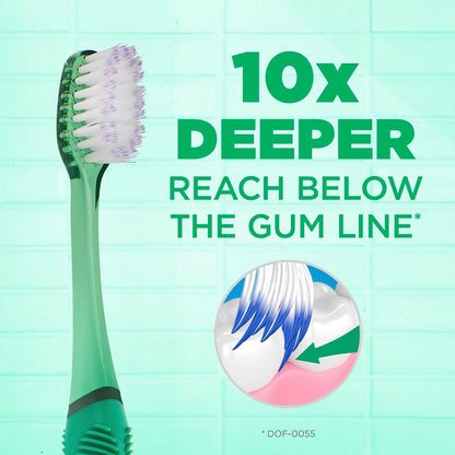 GUM Technique Deep Clean cepillo para polvo de dientes – Cabeza compacta, cepillos de dientes suaves para adultos con cerdas suaves sensibles, 1 unidad (paquete de 6)