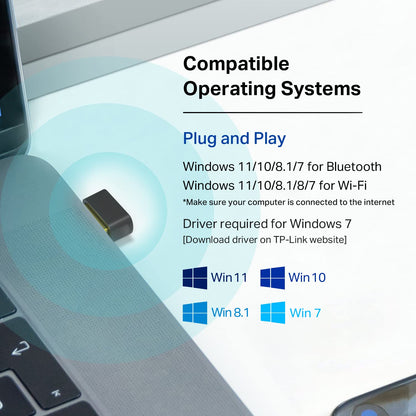 TP-Link Adaptador USB WiFi y Bluetooth Nano Archer T2UB Nano - AC600 Doble Banda - hasta 600 Mbps - Bluetooth 4.2 - Compatible con Windows - Diseño Ultracompacto - Fácil Instalación