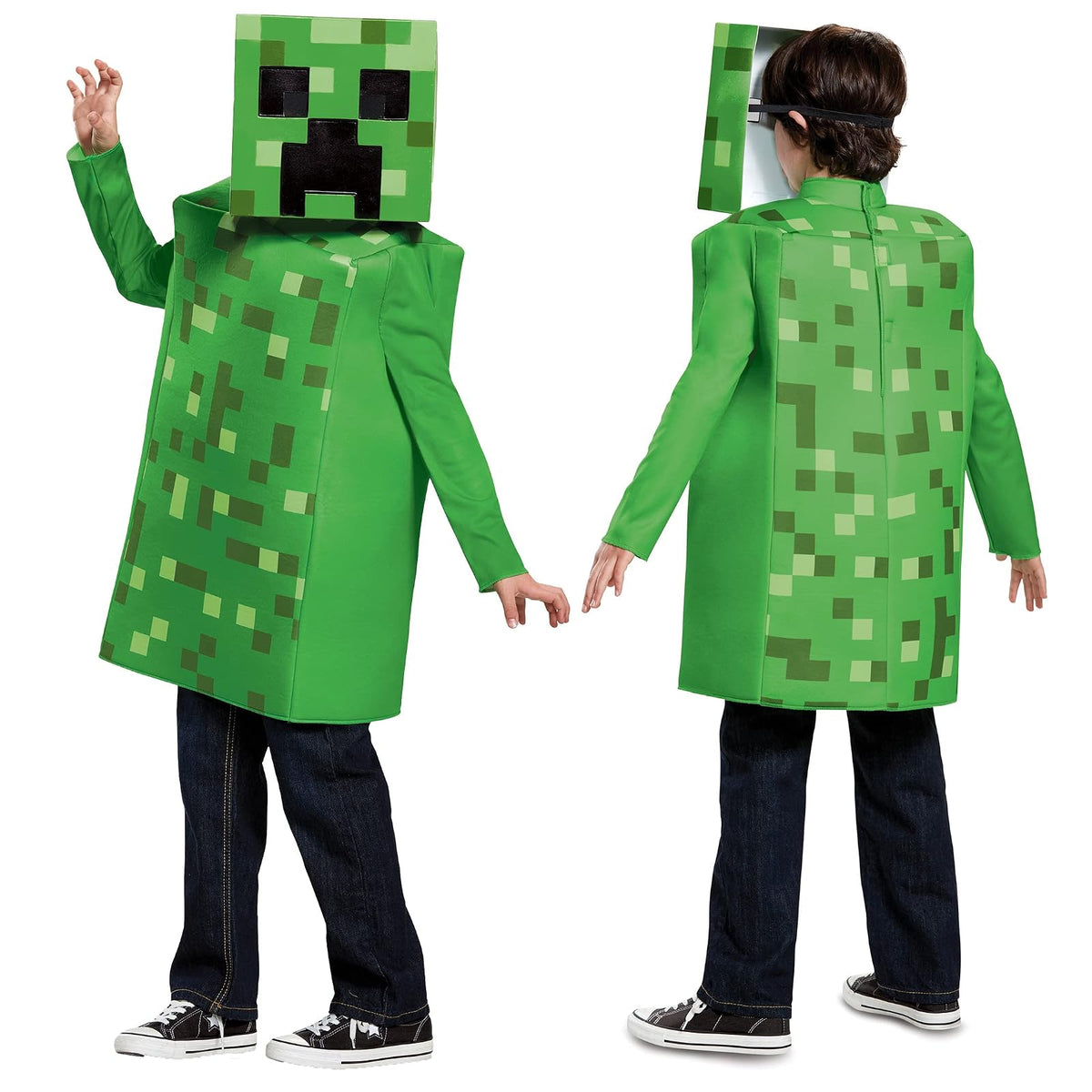 Creeper - Disfraz clásico de Minecraft, Verde, pequeño (4-6)