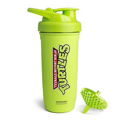 Smartshake Reforce TMNT Shaker Acero Inoxidable 900 ml – Edición Teenage Mutant Ninja Turtles, Antiderrames, Libre de BPA y DEHP, Mezcla Silenciosa, Botella Mezcladora Fitness