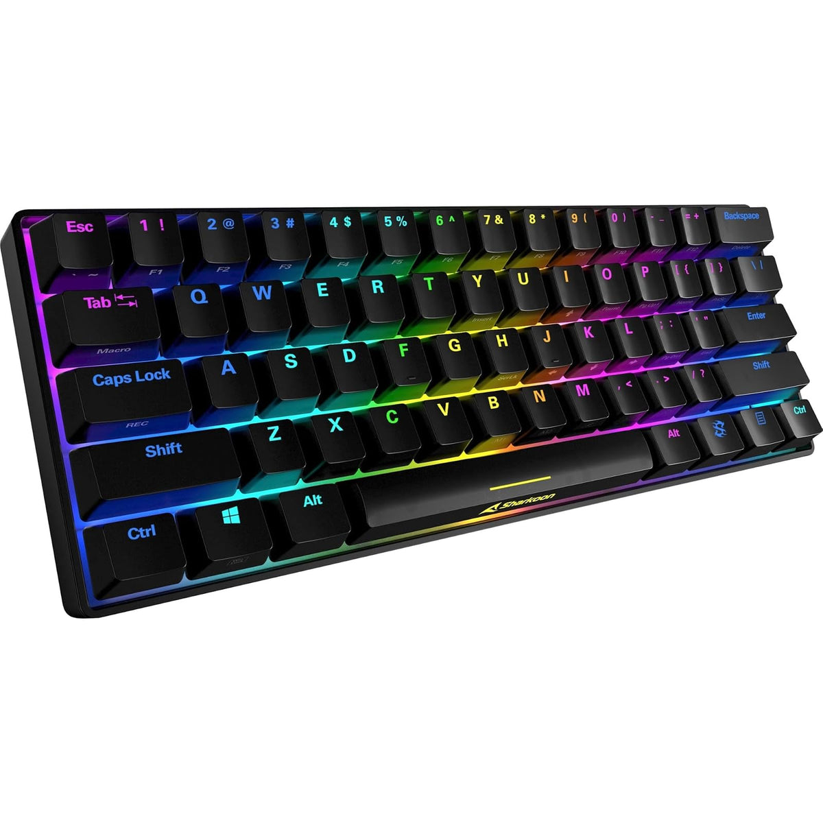 Sharkoon Skiller SGK50 S4 BK Kailh Red - Teclado para Juegos, diseño de Estados Unidos (QWERTY), tamaño pequeño