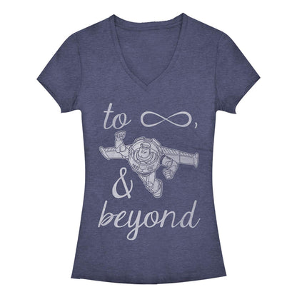 Fifth Sun Toy Story Buzz Lightyear To Infinity and Beyond V-Neck tee CamisaMujer