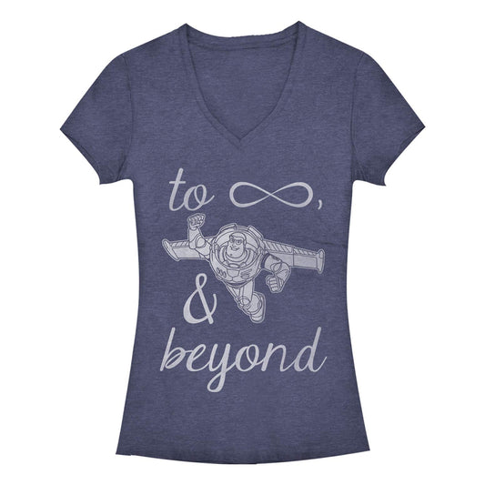 Fifth Sun Toy Story Buzz Lightyear To Infinity and Beyond V-Neck tee CamisaMujer