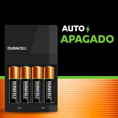 Duracell Cargador de Pilas AA/AAA - Incluye 4 AA