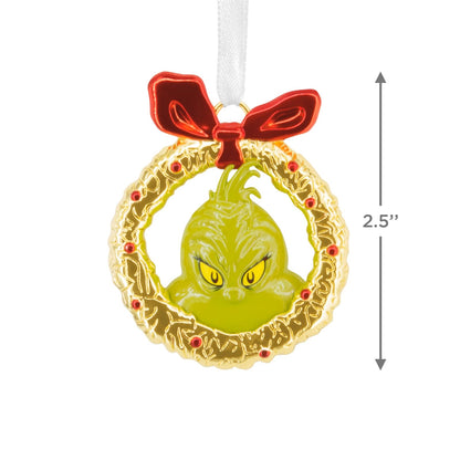 Hallmark Dr. Seuss's How The Grinch robó la Navidad Grinch en Corona de Adorno de Navidad, Metal, Regalos para los fanáticos del Dr. Seuss