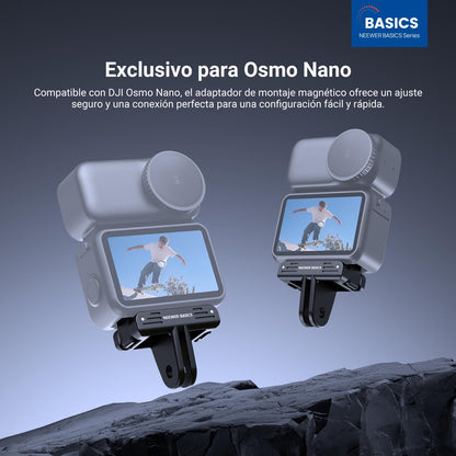 NEEWER Basics Magnetic Quick Release Mount Adapter Adaptador Compatible con dji Osmo Nano,Soporte Base Fuerte Magnética Doble Dirección para Cámara Acción Accesorios,para Grabación Video Vlogs, AC057