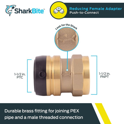SHARKBITE UXL114140F conector hembra 1-1/2" x 1-1/2"