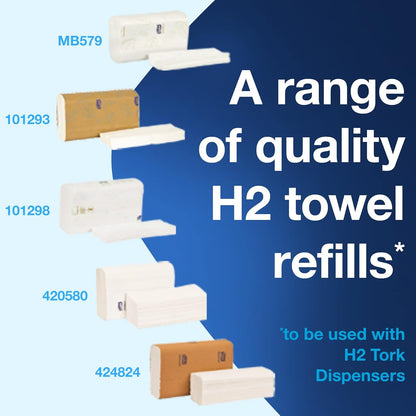 Tork Xpress 302020 Countertop Multifold Hand Towel Dispenser, Plastic, 7.92" Height x 12.68" Width x 4.56" Depth, White (Case of 1) For use with Tork MB550A, MB640, MB540A