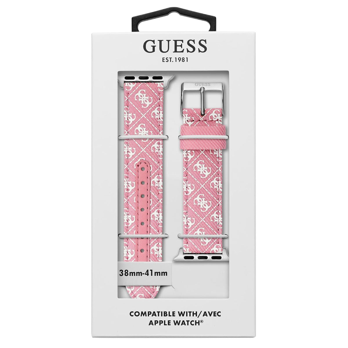 GUESS Correa de reloj inteligente para Dama compatible con Apple Watch (38MM-40MM) Rosa