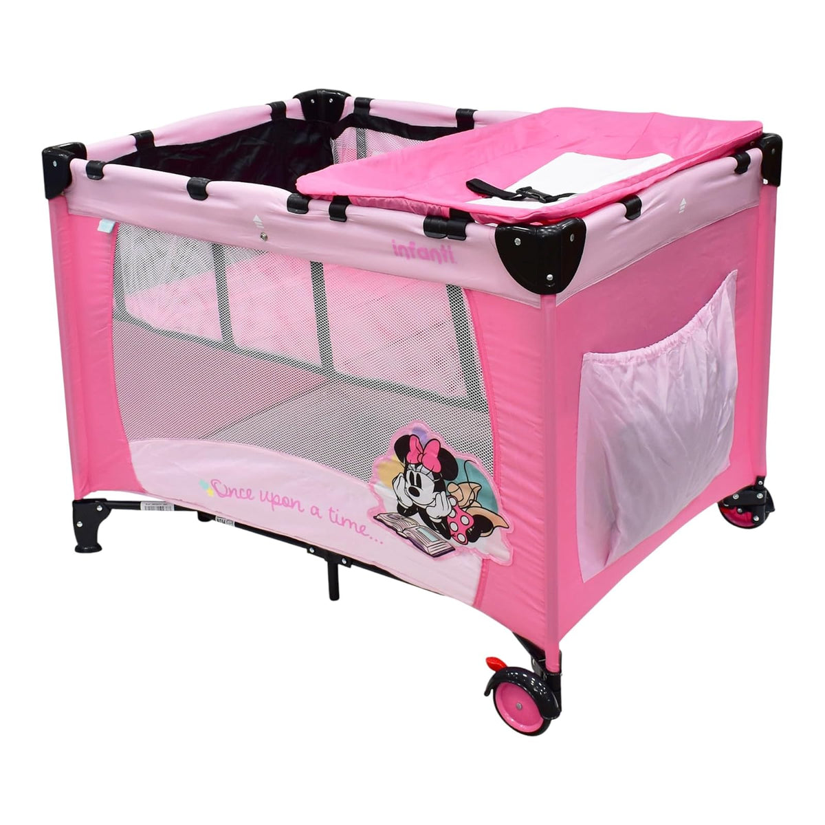 Infanti | Cuna Corral de Viaje Dinsey Modelo Minnie | Colecho de Viaje para Bebe con Mosquitero | Incluye Bolsa de Juguetes para Beb? |desde Recien Nacidos a 15kg | Color Rosa