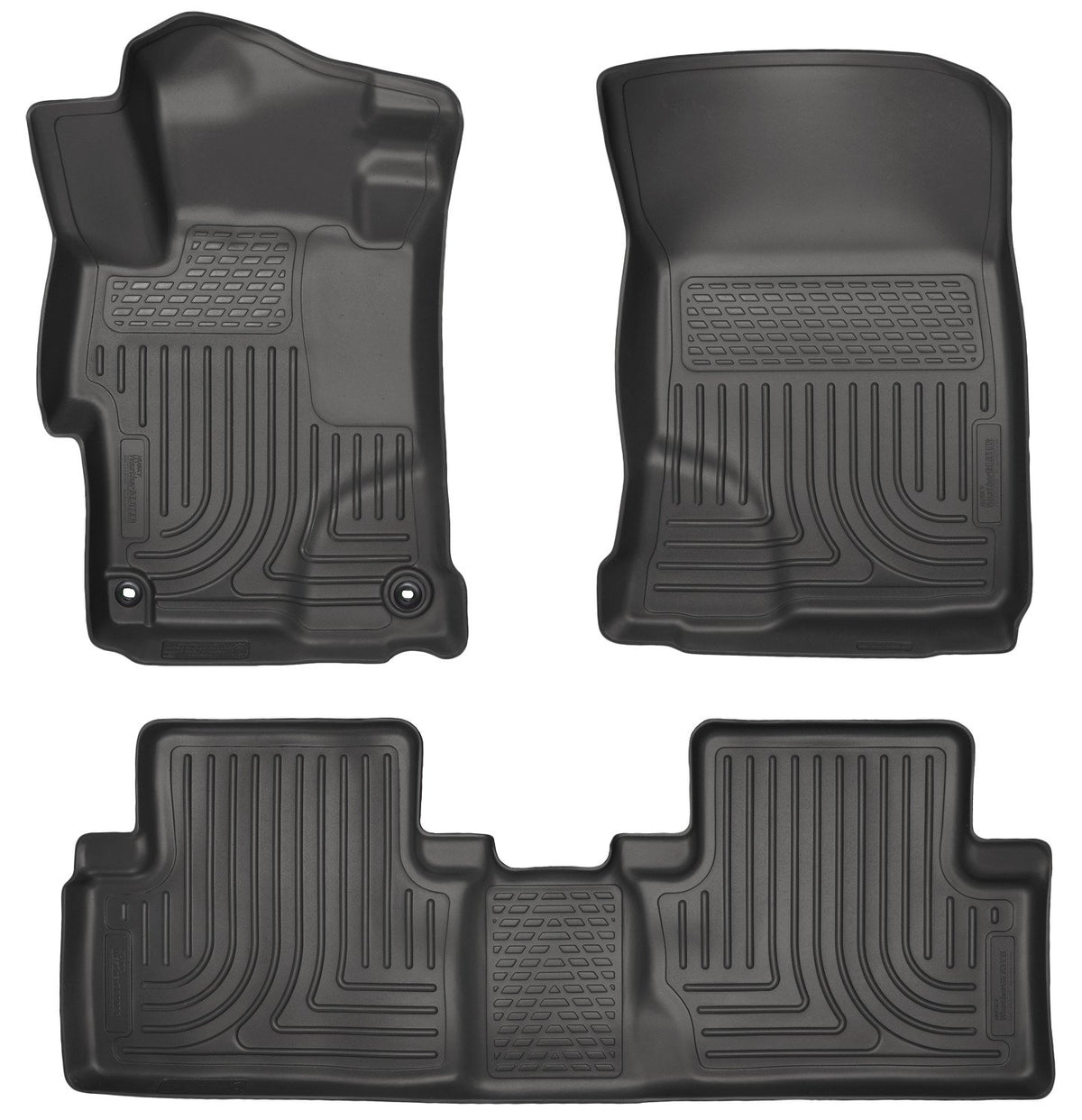 Husky Liners Weatherbeater - Alfombrillas para Honda Civic 2014-2015 de 4 Puertas, Primera y Segunda Fila, 3 Piezas, Color Negro - 99441