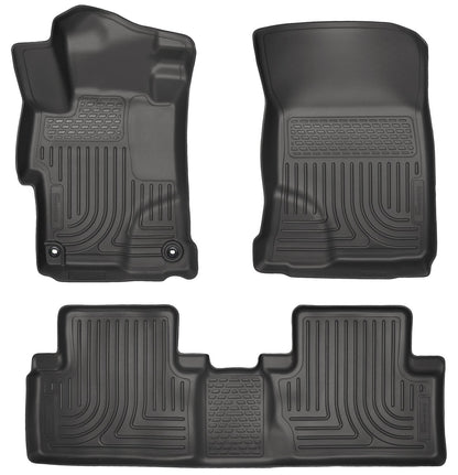 Husky Liners Weatherbeater - Alfombrillas para Honda Civic 2014-2015 de 4 Puertas, Primera y Segunda Fila, 3 Piezas, Color Negro - 99441