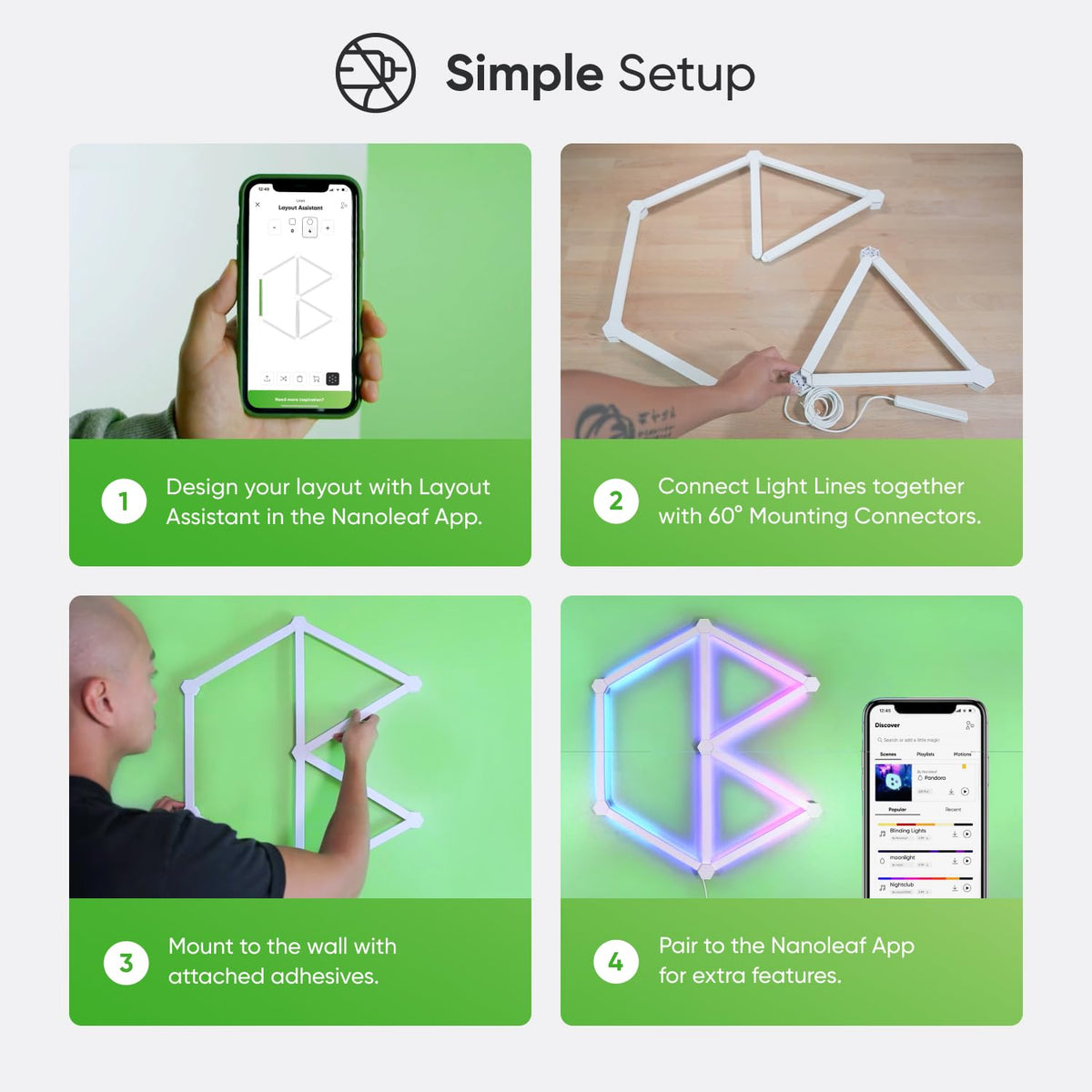 NANOLEAF LINES White 3-Pack Expansion Panels Only