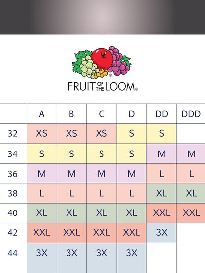 Fruit of The Loom Fruit of The Loom Brasier Deportivo de algodón con Tirantes Delgados para Mujer Sujetador Deportivo para Mujer