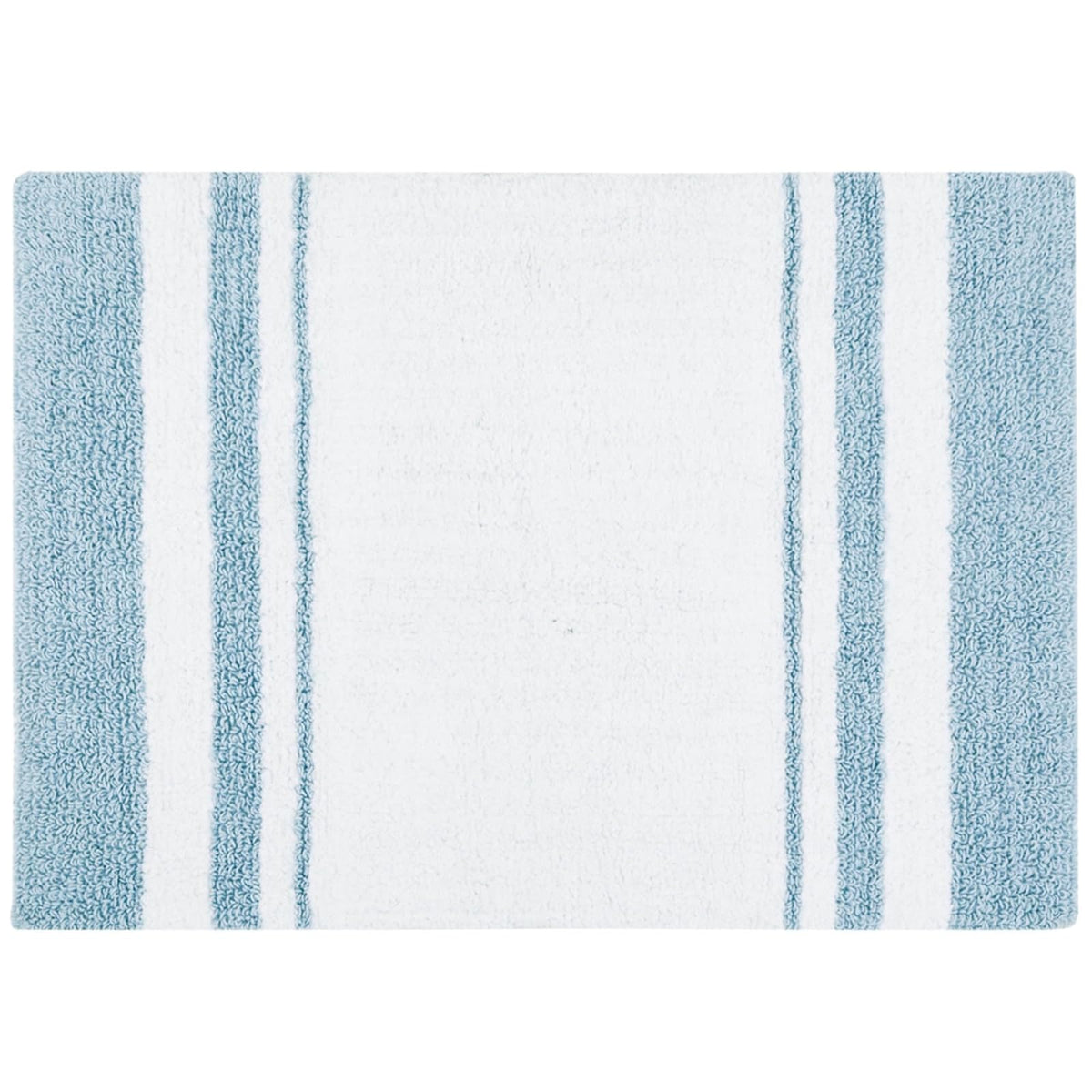 Madison Park - Alfombra Reversible de SPA 100% algodón, a Rayas, Ultra Suave, Antideslizante, Absorbente, de Secado rápido, para Tina, Ducha y baño, 20 x 30 Pulgadas, Azul (MP72-6210)