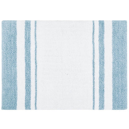 Madison Park - Alfombra Reversible de SPA 100% algodón, a Rayas, Ultra Suave, Antideslizante, Absorbente, de Secado rápido, para Tina, Ducha y baño, 20 x 30 Pulgadas, Azul (MP72-6210)