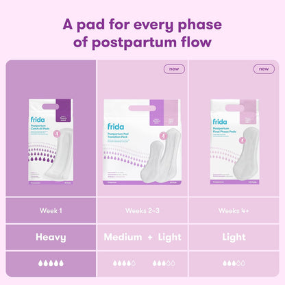 Frida Mom Postpartum Maternity Catch-All Pads for Maximum Absorbancy - 18 ct, White