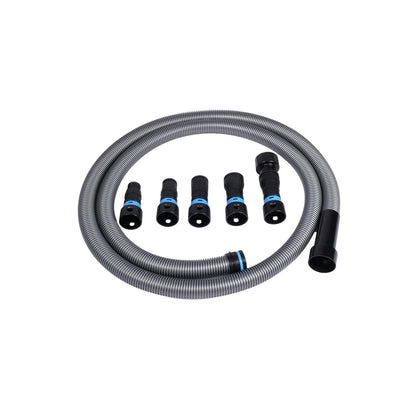 Cen-Tec Systems 94698 Quick Click Manguera de 10 pies para aspiradoras de hogar y Tienda con Adaptador de Herramientas eléctricas multimarca expandido para Recogida de Polvo, Plata - 10 Ft. Hose