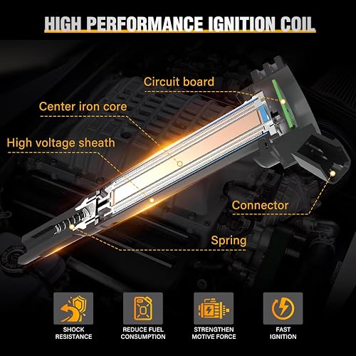 Nilight 233W Juego de Bobinas de Encendido UF651 Compatible con Hyundai Tucson/Elantra/Kia Soul/Forte 1.8L/2.0L 2011-2020, 4 Piezas