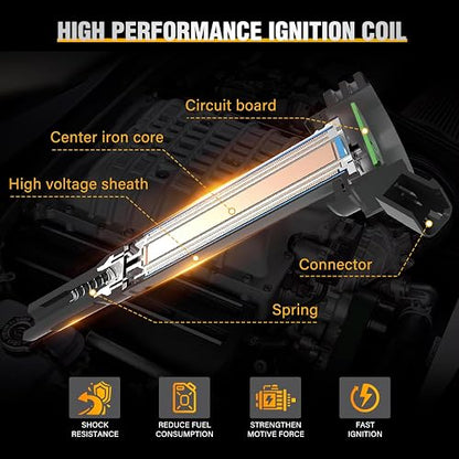 Nilight 233W Juego de Bobinas de Encendido UF651 Compatible con Hyundai Tucson/Elantra/Kia Soul/Forte 1.8L/2.0L 2011-2020, 4 Piezas