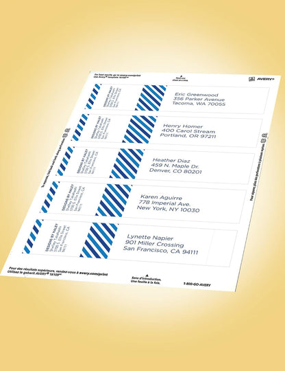 Avery 22838 etiquetas rectangulares envolventes imprimibles, 7.8 x 1.75 pulgadas, color blanco texturizado, 50 etiquetas personalizables
