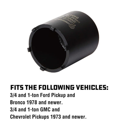Powerbuilt 648475 - Enchufe de husillo, 6 exteriores, 6 lengüetas, quitar tuercas de husillo, 2-5 pulgadas exterior, Ford Chevy GMC Bronco Trucks
