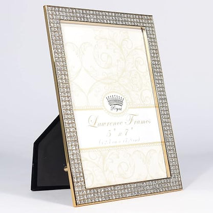 Lawrence Frames Lawrence Royal Designs - Marco de fotos de metal dorado y purpurina (5 x 7 pulgadas)